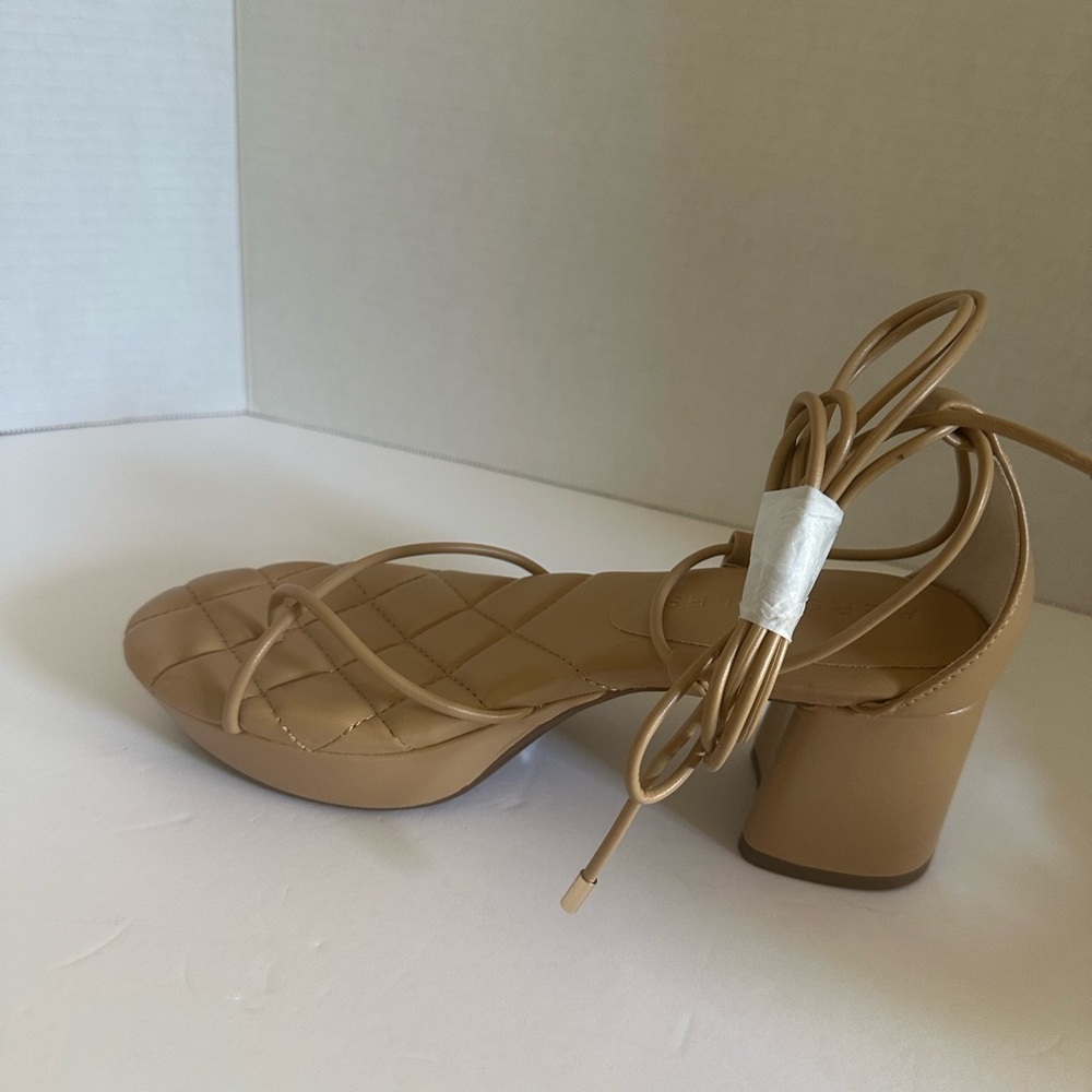 AEROSOLES Beige Quilted Block Heels